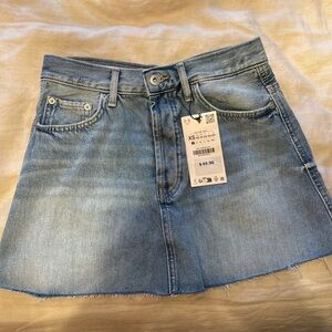Zara Light Blue Denim Mini Skirt